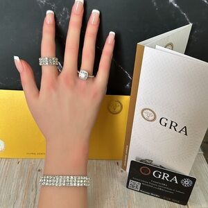 NEW 2CT Round Brilliant Moissanite halo engagement wedding ring 8.0 MM